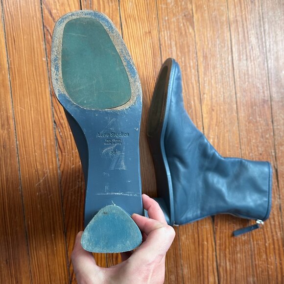 Acne Studios Logo Print Ankle Boots - Picture 4 of 12